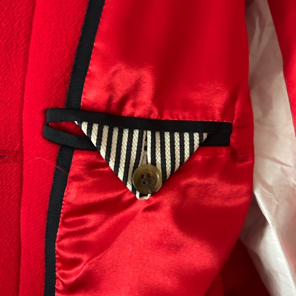 Jcrew wool tie waist coat - red size 6 - Picture 3 of 11